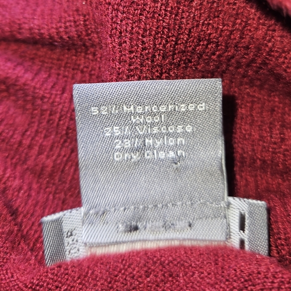 Ann Taylor red wool blend shawl collar wrap sweater Womens XLarge - Picture 4 of 8